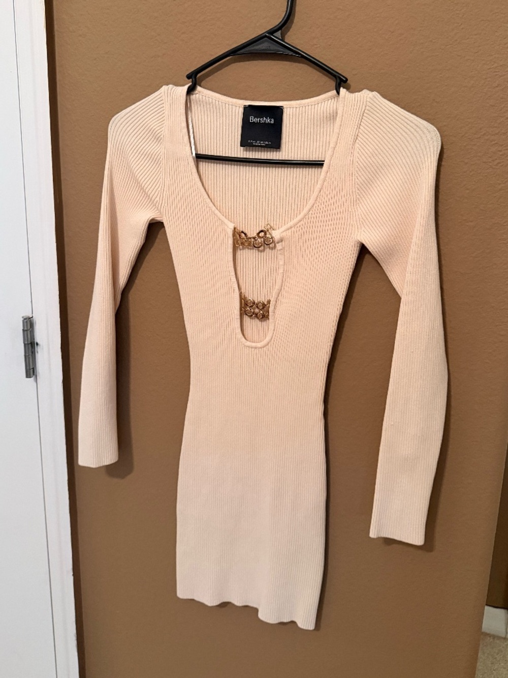 Bershka | Long Sleeve Mini Dress with Gold Details